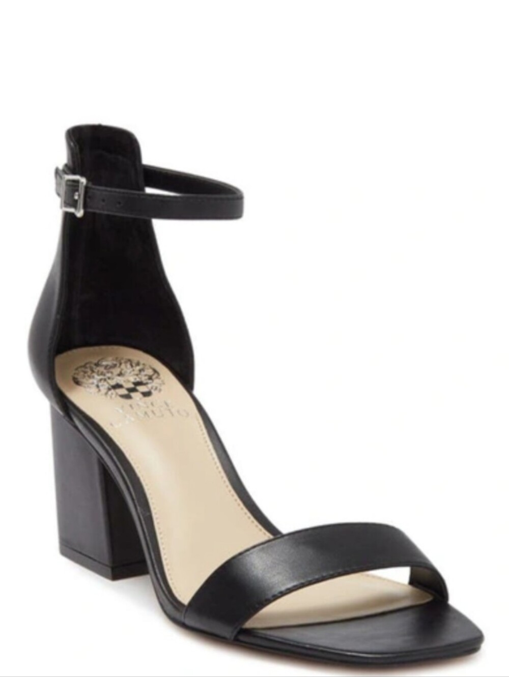 Vince Camuto Margry Ankle Strap Block Heel Sandal - Black - Size 9